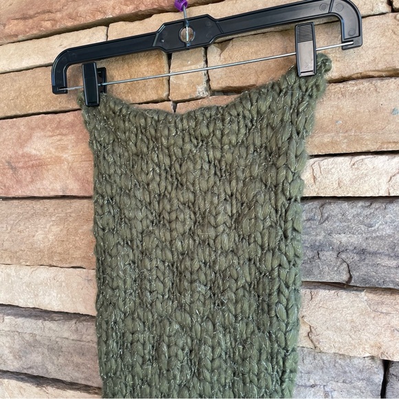 Lucky Brand green chunky knit long wrap around scarf Women’s O/S NWT - Picture 4 of 10